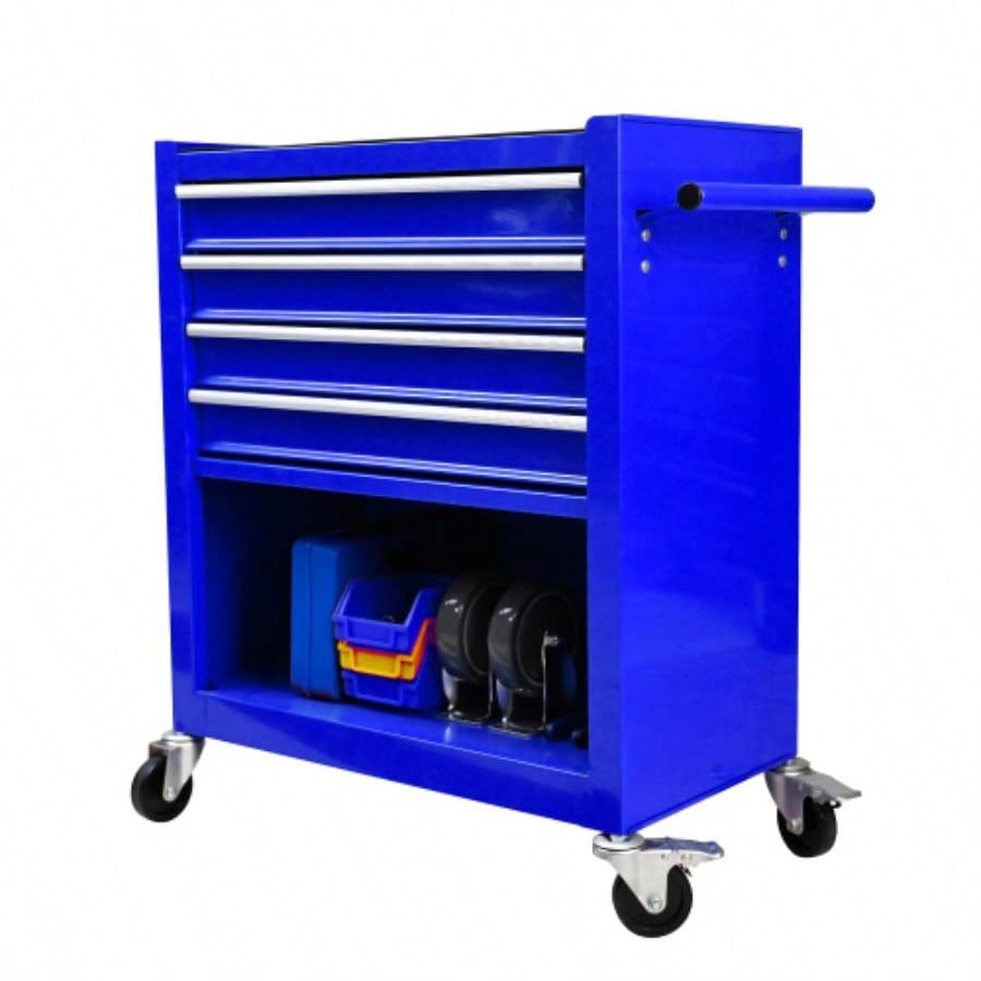 4 DRAWERS MULTIFUNCTIONAL CART WITH WHEELS - BLUE