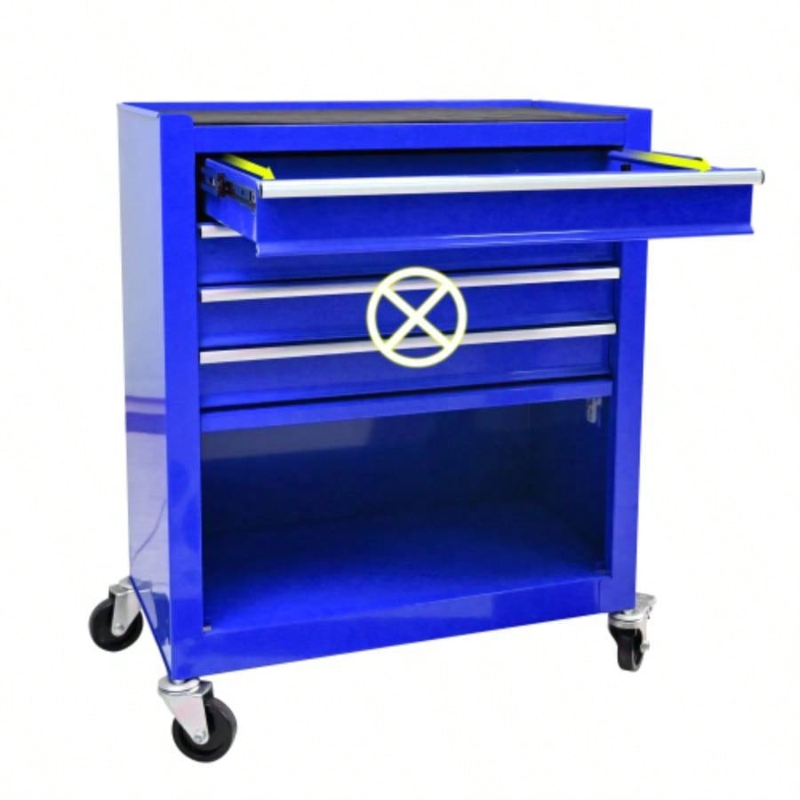 4 DRAWERS MULTIFUNCTIONAL CART WITH WHEELS - BLUE