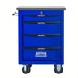 4 Drawers Multifunctional Cart with Wheels, Metal Rolling Cart Storage Garage Workshop Warehouse Repair Shop - With Stainless Steel Roof - BLACKBLUE