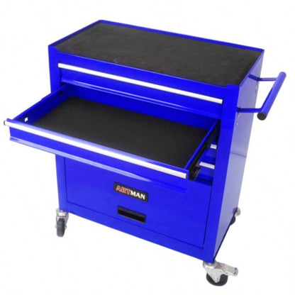 4 DRAWERS MULTIFUNCTIONAL CART WITH WHEELS - BLUE