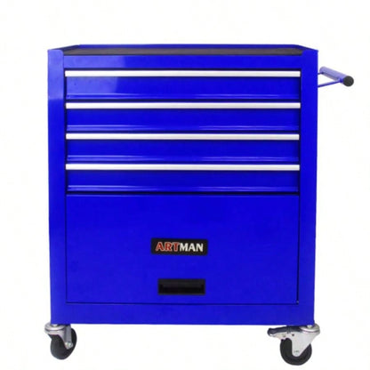 4 DRAWERS MULTIFUNCTIONAL CART WITH WHEELS - BLUE