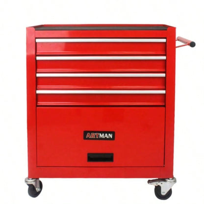 4 DRAWERS MULTIFUNCTIONAL CART WITH WHEELS - BLUE