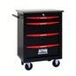 4 Drawers Multifunctional Cart with Wheels, Metal Rolling Cart Storage Garage Workshop Warehouse Repair Shop - With Stainless Steel Roof - BLACKBLUE