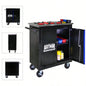 Movable Lockable Double Door Partition with Lock Multi - functional Hardware Storage Car Auto Repair Locker - BLAKBLUE