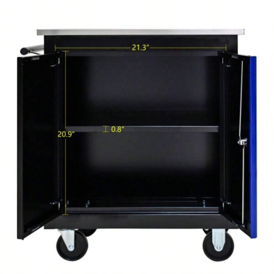 Movable Lockable Double Door Partition with Lock Multi - functional Hardware Storage Car Auto Repair Locker - BLAKBLUE