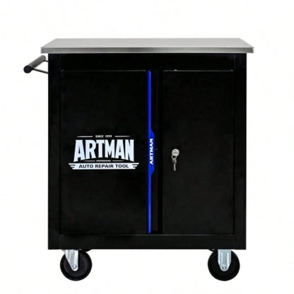 Movable Lockable Double Door Partition with Lock Multi - functional Hardware Storage Car Auto Repair Locker - BLAKBLUE