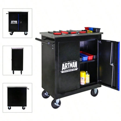 Movable Lockable Double Door Partition with Lock Multi - functional Hardware Storage Car Auto Repair Locker - BLAKBLUE