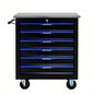 Movable Lockable Double Door Partition with Lock Multi - functional Hardware Storage Car Auto Repair Locker - BLAKBLUE