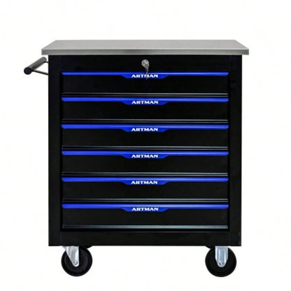 Movable Lockable Double Door Partition with Lock Multi - functional Hardware Storage Car Auto Repair Locker - BLAKBLUE
