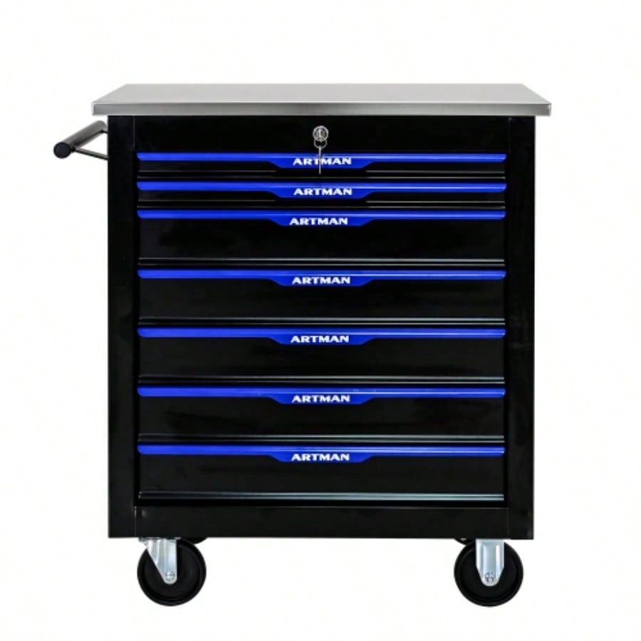 Movable Lockable Double Door Partition with Lock Multi - functional Hardware Storage Car Auto Repair Locker - BLAKBLUE