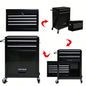 High Capacity Rolling Chest with Wheels and Drawers, 6 - Drawer Storage Cabinet - BLACK