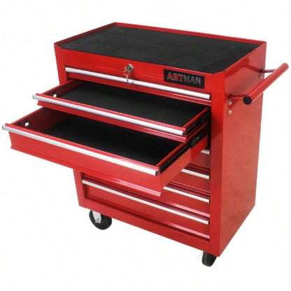 DRAWERS MULTIFUNCTIONAL CART WITH WHEELS - RED