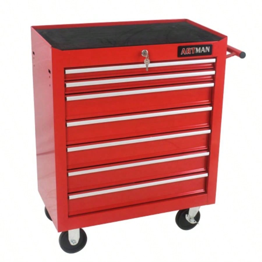 DRAWERS MULTIFUNCTIONAL CART WITH WHEELS - RED