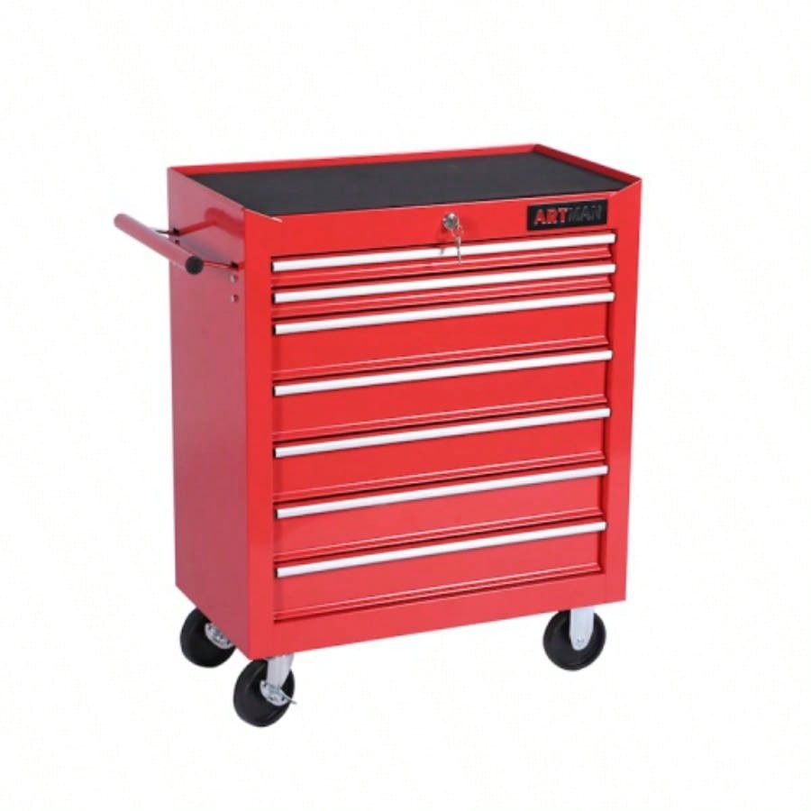 DRAWERS MULTIFUNCTIONAL CART WITH WHEELS - RED