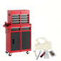 Chest, 5 - Drawer Rolling Storage Cabinet with Detachable Top Box, Liner, Universal Lockable Wheels, Adjustable Shelf, Locking Mechanism, Metal Cart, 154pcs tools