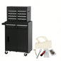 Chest, 5 - Drawer Rolling Storage Cabinet with Detachable Top Box, Liner, Universal Lockable Wheels, Adjustable Shelf, Locking Mechanism, Metal Cart, 154pcs tools