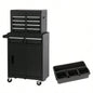 Chest, 5 - Drawer Rolling Storage Cabinet with Detachable Top Box, Liner, Universal Lockable Wheels, Adjustable Shelf, Locking Mechanism, Metal Cart, with 5pcs plastic tray