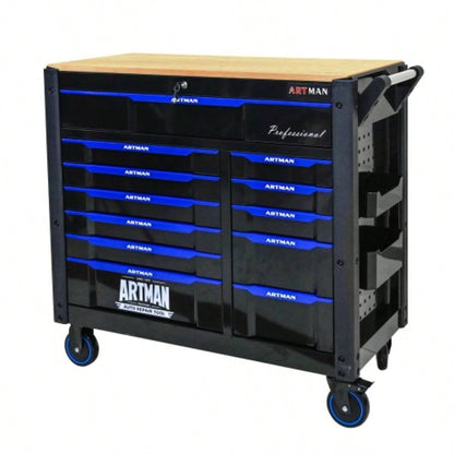 12 - Layer Drawer Multi - purpose Car, With Wheels, Wooden Countertops