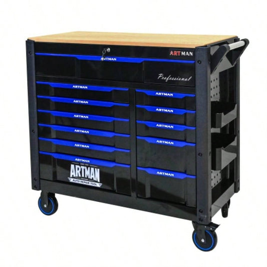 12 - Layer Drawer Multi - purpose Car, With Wheels, Wooden Countertops