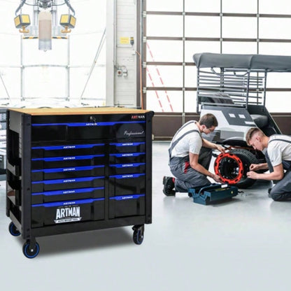 12 - Layer Drawer Multi - purpose Car, With Wheels, Wooden Countertops