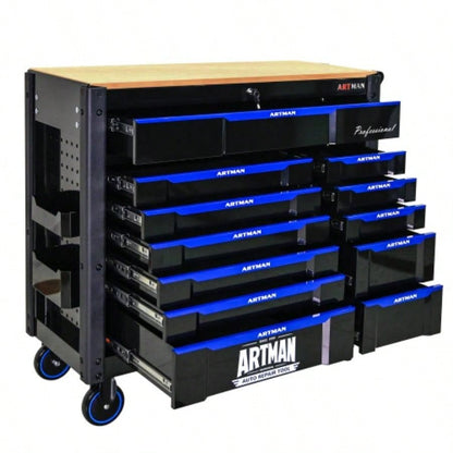 12 - Layer Drawer Multi - purpose Car, With Wheels, Wooden Countertops