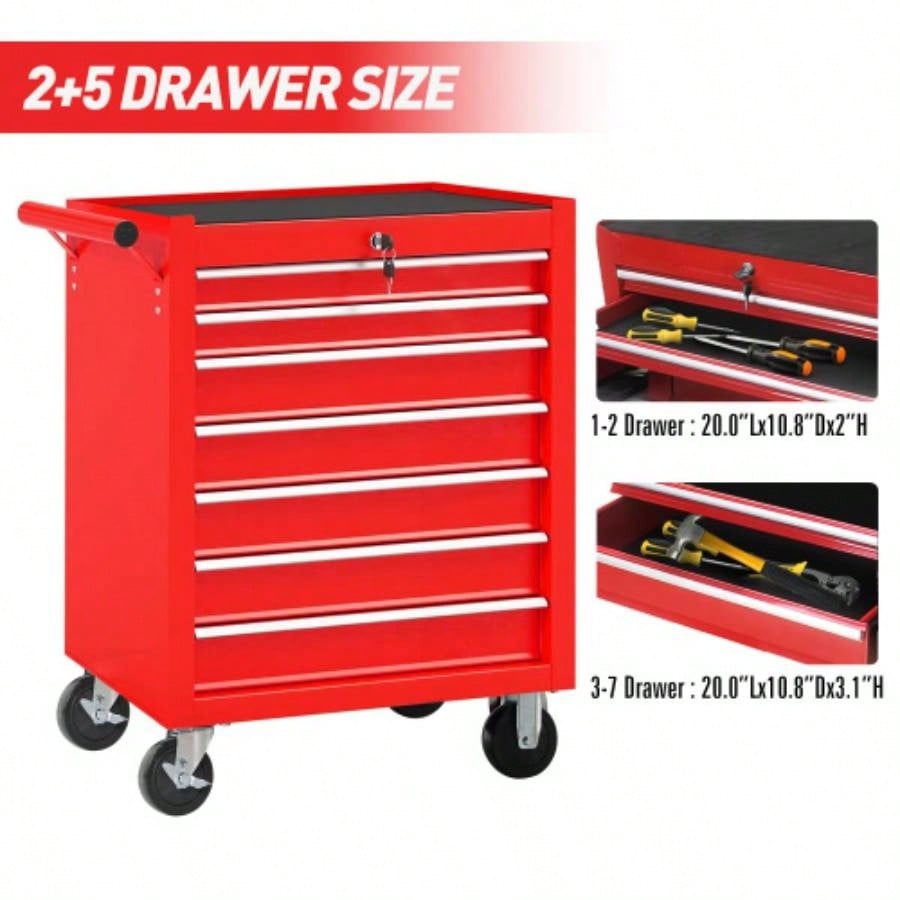 Rolling Chest with - Drawer Box with Wheels Multifunctional Cart Mechanic Storage Cabinet Garage, Warehouse, Workshop, Repair Shop