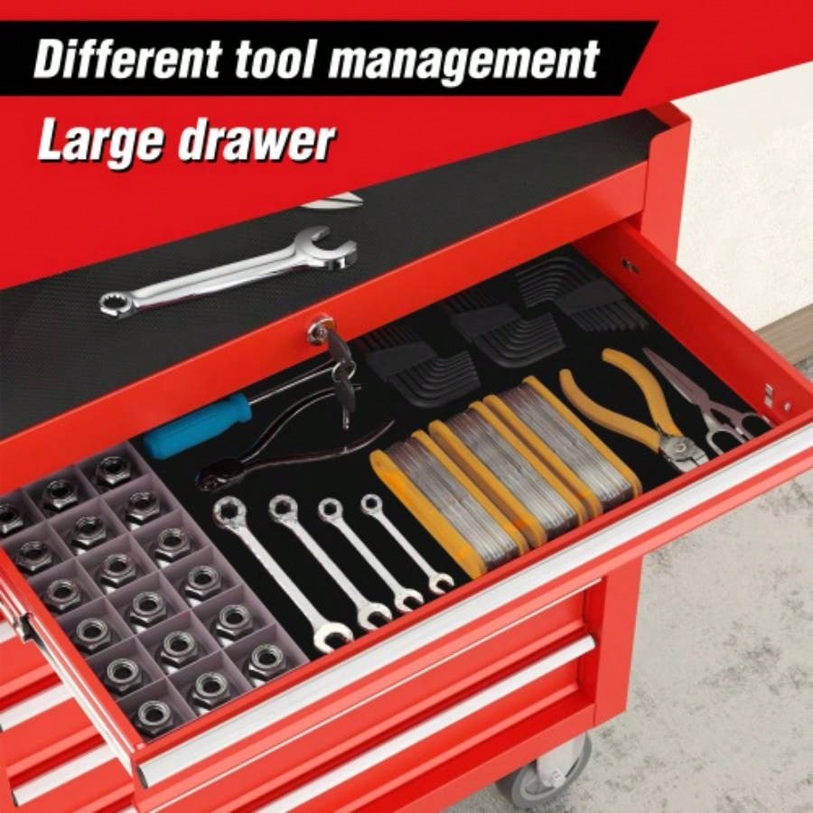 Rolling Chest with - Drawer Box with Wheels Multifunctional Cart Mechanic Storage Cabinet Garage, Warehouse, Workshop, Repair Shop