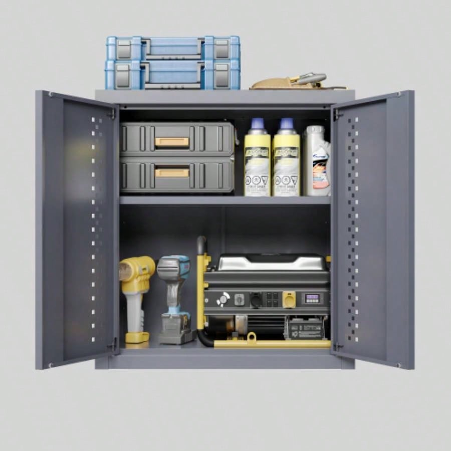 Metal garage cabinet with door, wall - mounted storage cabinet, floating cabinet basements, kitchens, and warehouses gray, 13.77 H