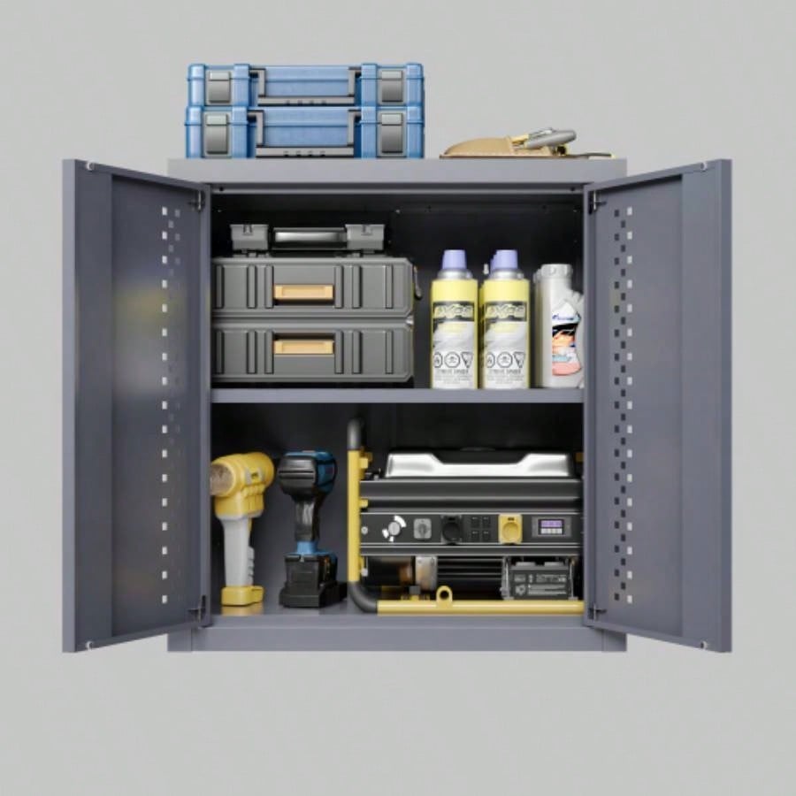 Metal garage cabinet with door, wall - mounted storage cabinet, floating cabinet basements, kitchens, and warehouses gray, 13.77 H