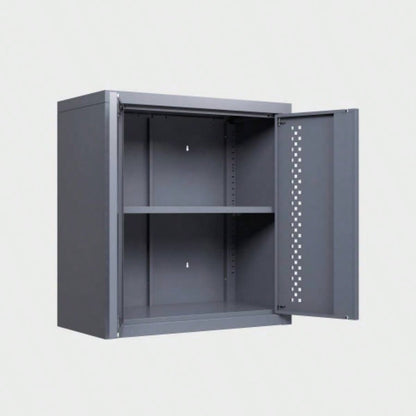 Metal garage cabinet with door, wall - mounted storage cabinet, floating cabinet basements, kitchens, and warehouses gray, 13.77 H