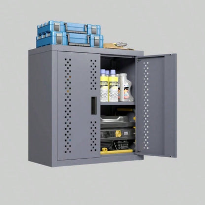 Metal garage cabinet with door, wall - mounted storage cabinet, floating cabinet basements, kitchens, and warehouses gray, 13.77 H