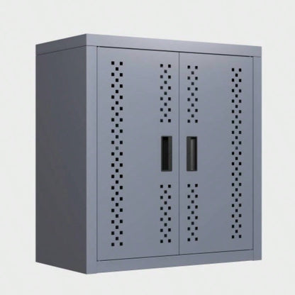 Metal garage cabinet with door, wall - mounted storage cabinet, floating cabinet basements, kitchens, and warehouses gray, 13.77 H