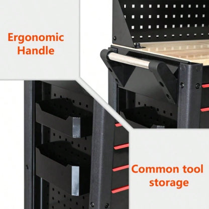 Automobile Repair Heavy - duty Cart with+12 Drawers without tools Mobile Storage Cabinet Workshop and Laboratory - BlackRed