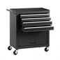4 - Drawer Rolling Chest, Cabinet with 4 Wheels Chest with Drawers, Suitable Garages, Warehouses, Workshops, Repair Shops, Black