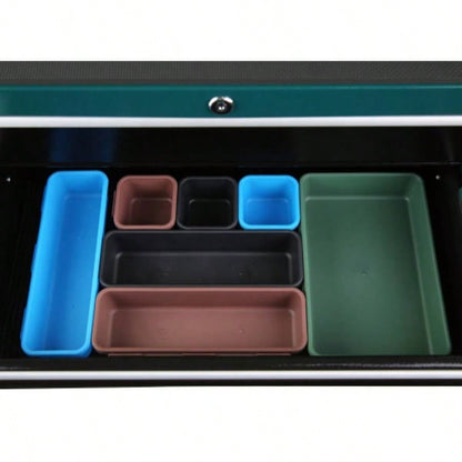 5 - Drawers Rolling Chest, Cabinet on Wheels with Keyed Locking System and Drawer Liners, Chest with Link and can be Combined to Large Cabinet Set, Warehouse, Garage