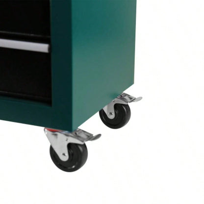 5 - Drawers Rolling Chest, Cabinet on Wheels with Keyed Locking System and Drawer Liners, Chest with Link and can be Combined to Large Cabinet Set, Warehouse, Garage