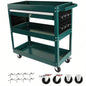 3 Tier Rolling Cart, Heavy Duty Utility Cart Organizer with Storage Drawer, Industrial Commercial Service Cart Mechanics, Garage, Warehouse Repair Shop