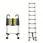 8.5FT telescopic ladder, telescopic aluminum alloy multi - purpose folding telescopic ladder with hooks and triangular support frame, suitable outdoor work at home or RV