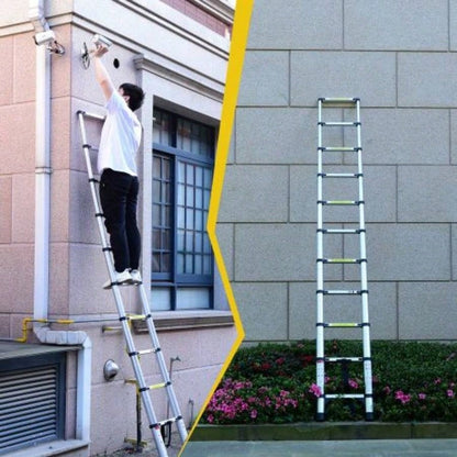 4.1 - meter telescopic ladder, aluminum telescopic ladder, non slip feet, maximum capacity of 300 pounds, foldable ladder with hooks, suitable RV or outdoor work