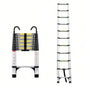 8.5FT telescopic ladder, telescopic aluminum alloy multi - purpose folding telescopic ladder with hooks and triangular support frame, suitable outdoor work at home or RV