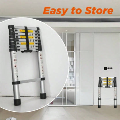 Telescoping Ladder 8.5FT, Telescopic Extension Ladder, Aluminum Alloy Folding Ladder Portable Multi - Purpose Indoor Outdoor Work, Heavy Duty 300 lbs Load