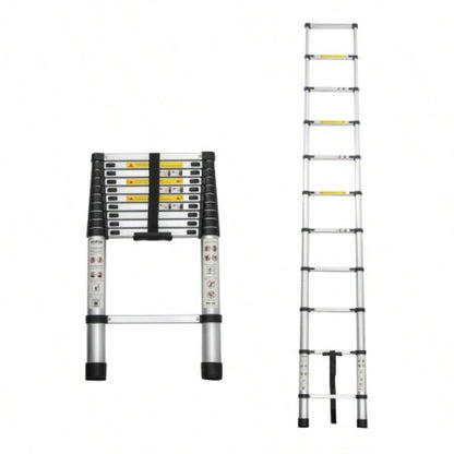Telescoping Ladder 8.5FT, Telescopic Extension Ladder, Aluminum Alloy Folding Ladder Portable Multi - Purpose Indoor Outdoor Work, Heavy Duty 300 lbs Load