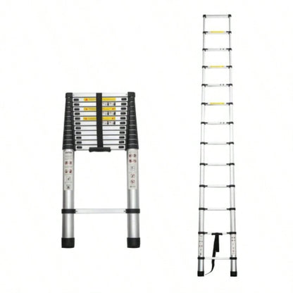 Telescoping Ladder 8.5FT, Telescopic Extension Ladder, Aluminum Alloy Folding Ladder Portable Multi - Purpose Indoor Outdoor Work, Heavy Duty 300 lbs Load