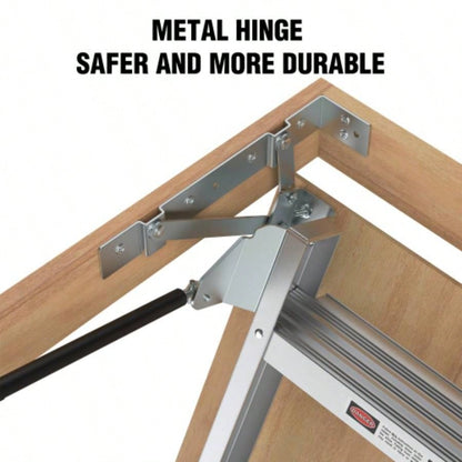 Household Aluminum Attic Ladder 25x 54, 350lbs Capacity, - 10 ft Ceiling Height
