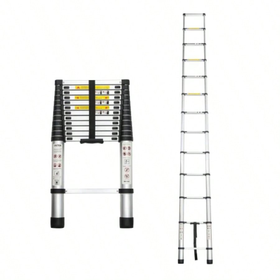 Telescoping Ladder 8.5FT, Telescopic Extension Ladder, Aluminum Alloy Folding Ladder Portable Multi - Purpose Indoor Outdoor Work, Heavy Duty 300 lbs Load