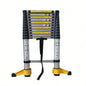 11.5 FT aluminum telescopic ladder, equipped with 360 rotatable stabilizer bar and metal suction magnetic strip, compact and portable anti slip folding ladder, multi - purpose telescopic ladder