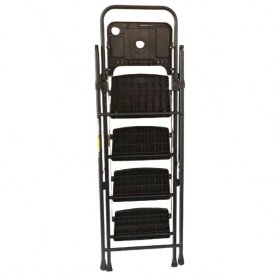 4 Step Ladder, Folding Step Stool with Non - Slip Wide Pedals, Soft Handle, Non - Slip Feet, Sturdy Steel Construction, 440 lb Capacity Steel Ladder, Suitable Home Office