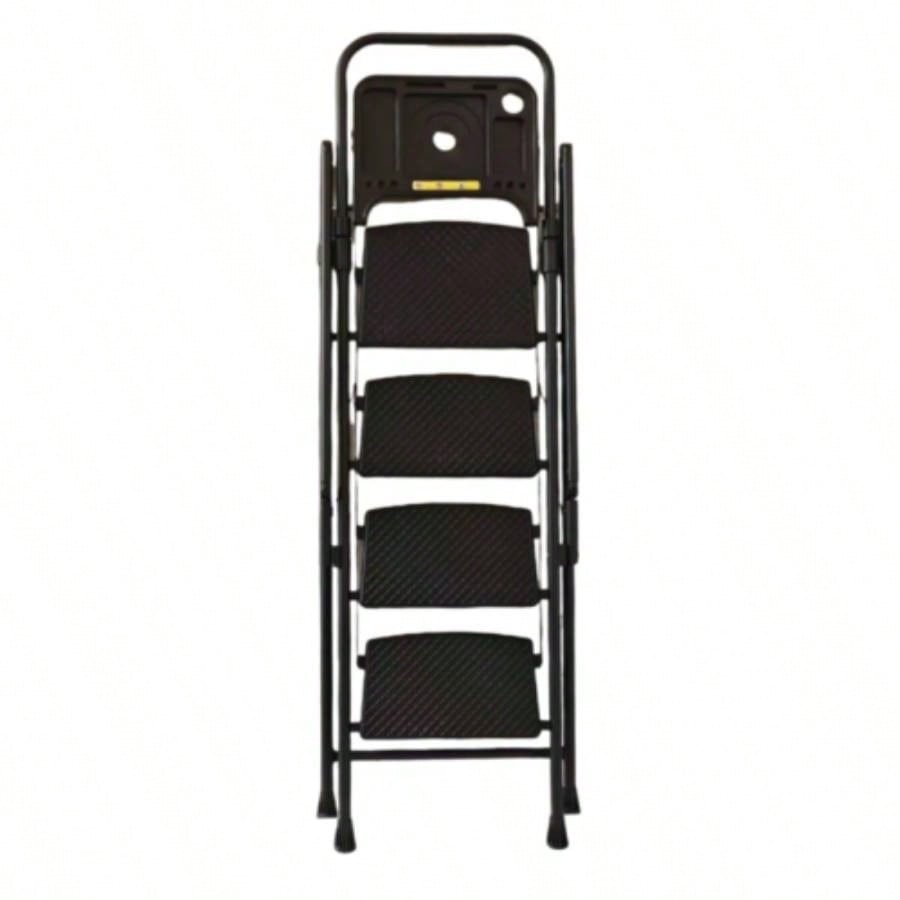 4 Step Ladder, Folding Step Stool with Non - Slip Wide Pedals, Soft Handle, Non - Slip Feet, Sturdy Steel Construction, 440 lb Capacity Steel Ladder, Suitable Home Office