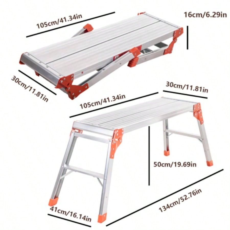 Aluminum workbench, large - sized step stool, foldable portable workbench