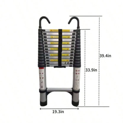 4.1 - meter telescopic ladder, aluminum telescopic ladder, non slip feet, maximum capacity of 300 pounds, foldable ladder with hooks, suitable RV or outdoor work